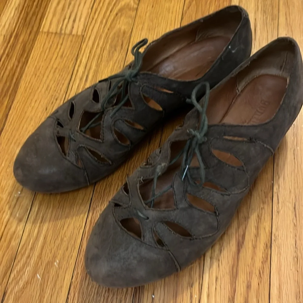 Women's Gentle Souls By Kenneth Cole Nye Leather Wedge Shoes Brown 9